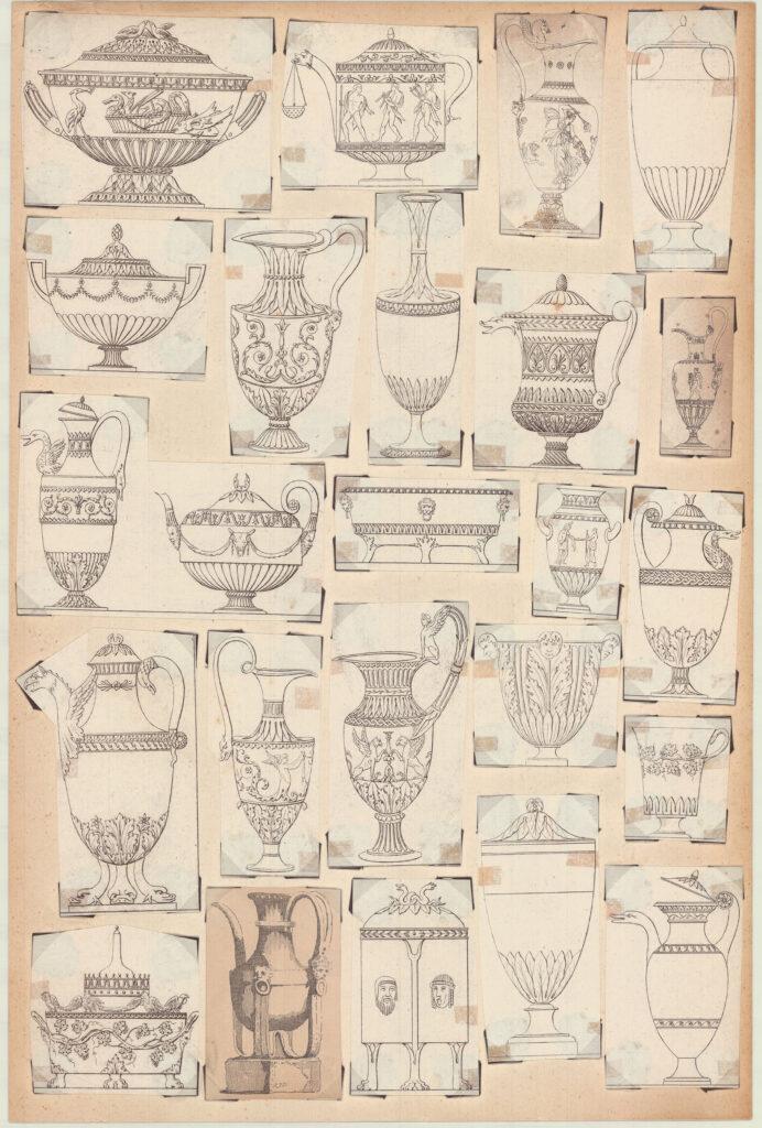  Page from the Archive’s folder n°17 that collects cut-out images of antique vases from different
areas of the world.