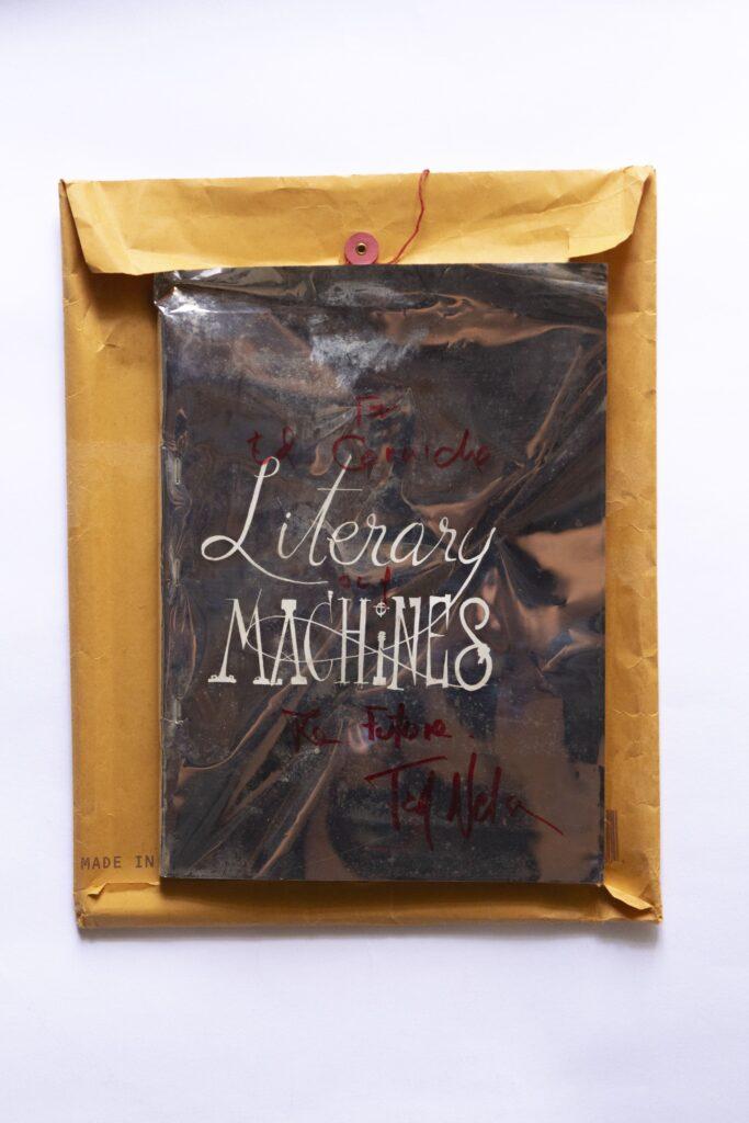 Folder and cover from Ted Nelson, Literary Machine, Mindful Press, Sausalito, California, 1981. All photos by Elena Testa