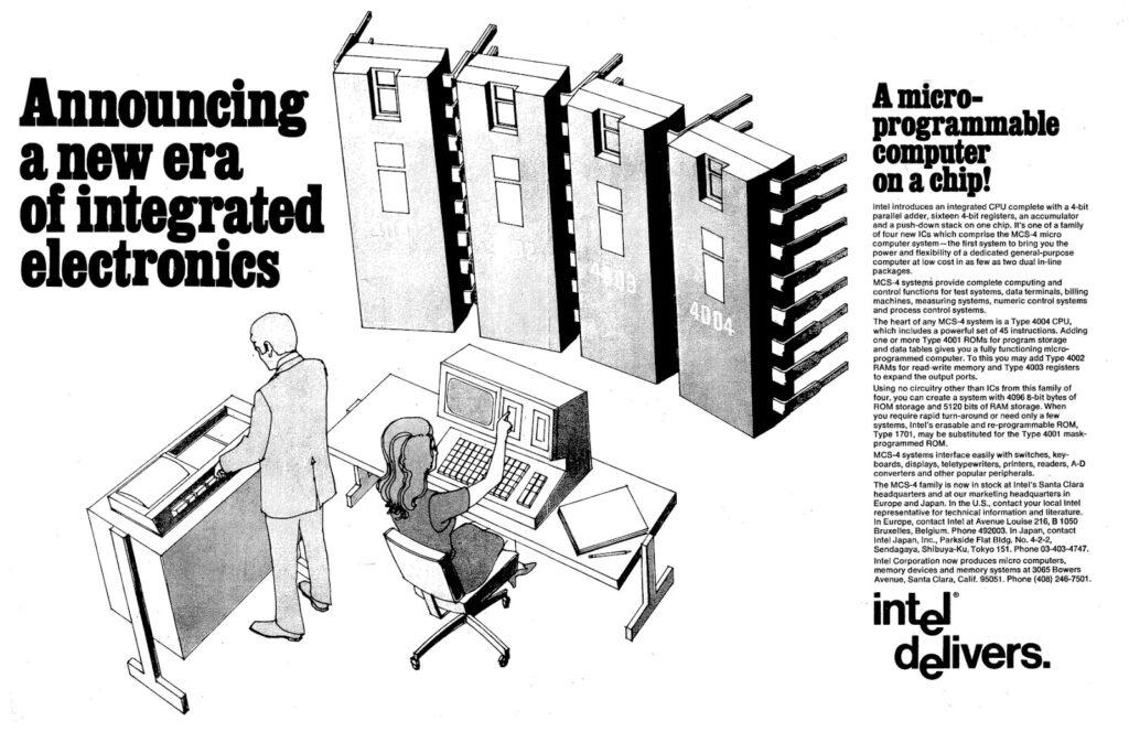 Advertisement for Intel’s 4004. Courtesy Federico Faggin
