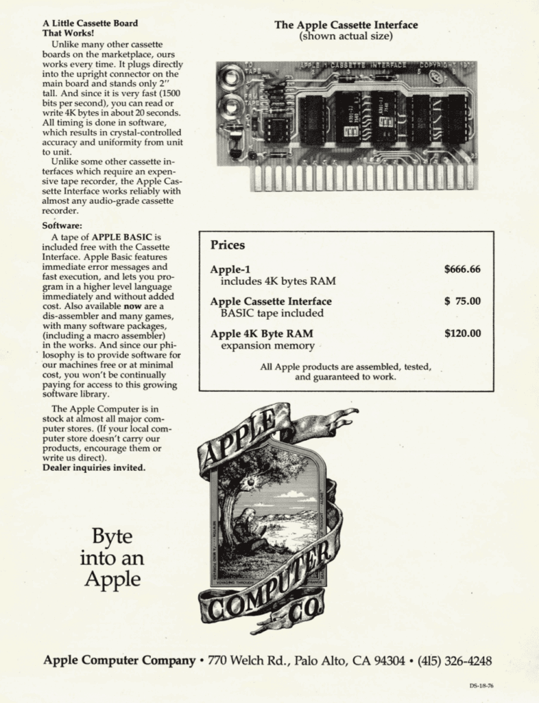 Apple-1 Operation Manual original instruction manual for the first Apple computer, featuring the company’s initial logo on the cover, 1976. All images courtesy Basic Gallery archive. All photos by Dario Dinocca, 2025