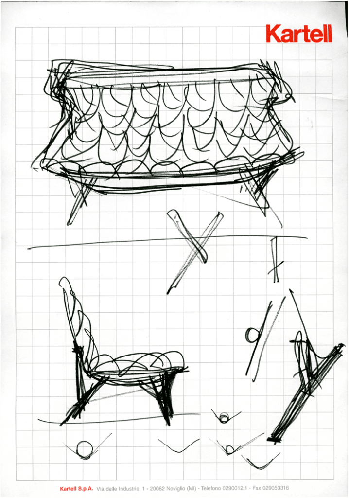 Patricia Urquiola, sketch of the Foliage series, 2011